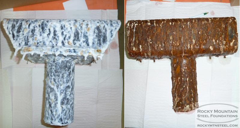 T-pipes after exposure to Salt Fog Test (ASTM B117) after 1040 hours